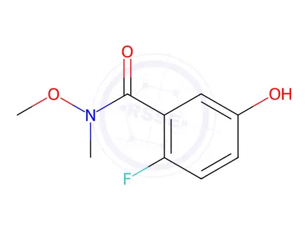 Chemical structure of Benzamide, 2-fluoro-5-hydroxy-N-methoxy-N-methyl-