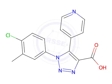 Chemical structure of 1-(4-chloro-3-methylphenyl)-5-pyridin-4-yl-1H-1,2,3-triazole-4-carboxylic acid