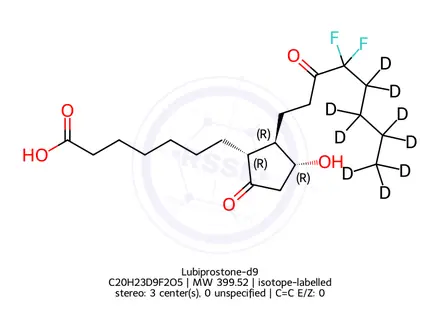 Chemical structure of Lubiprostone-d9