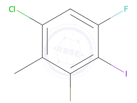 Chemical structure of 3-Bromo-1-chloro-5-fluoro-4-iodo-2-methyl-benzene
