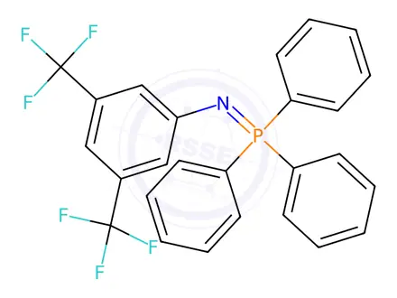Chemical structure of N1-(1,1,1-triphenyl-lambda5-phosphanylidene)-3,5-di(trifluoromethyl)aniline
