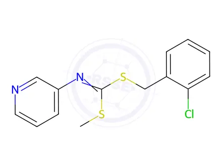 Chemical structure of (2-Chlorophenyl)methyl methyl 3-pyridinylcarbonimidodithioate