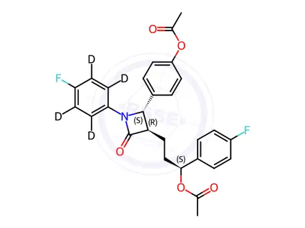 Chemical structure of Ezetimibe-d4 Diacetate