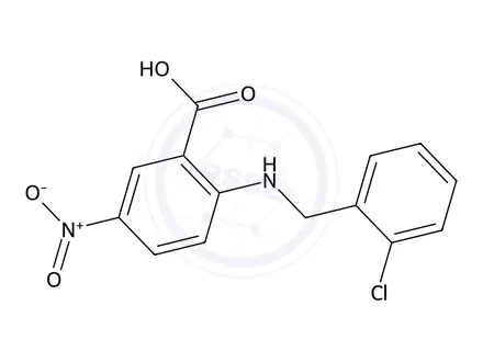 Chemical structure of 2-(2-Chloro-benzylamino)-5-nitro-benzoic acid