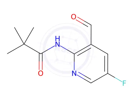 Chemical structure of N-(5-fluoro-3-formylpyridin-2-yl)pivalamide