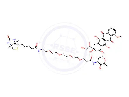Chemical structure of N-((2S,3S,4S,6R)-3-hydroxy-2-Methyl-6-(((1S,3S)-3,5,12-trihydroxy-3-(2-hydroxyacetyl)-10-methoxy-6,11-dioxo-1,2,3,4,6,11-hexahydrotetracen-1-yl)oxy)tetrahydro-2H-pyran-4-yl)-1-(5-(