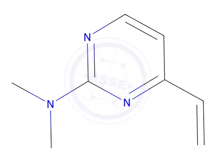 Chemical structure of Pyrimidine, 2-dimethylamino-4-vinyl-(6CI)