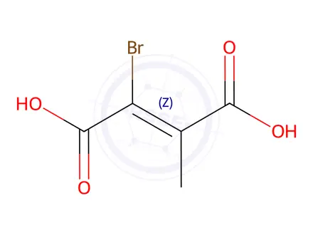 Chemical structure of (Z)-2-Bromo-3-Methyl-2-Butenedioicacid