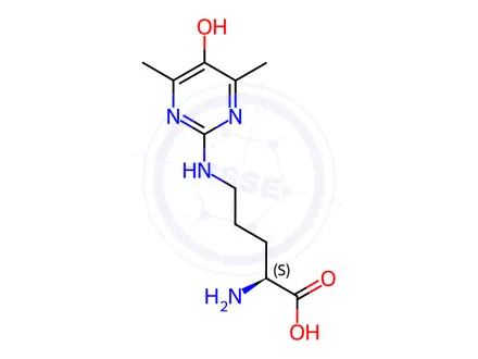 Chemical structure of N5-(5-Hydroxy-4,6-dimethyl-2-pyrimidinyl)-L-ornithine