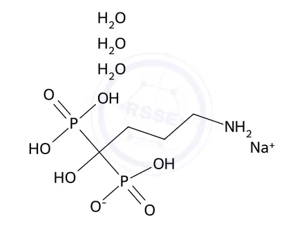 Chemical structure of Alendronic acid monosodium salt trihydrate