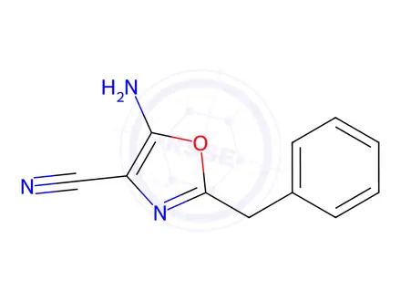 Chemical structure of 4-Oxazolecarbonitrile, 5-amino-2-(phenylmethyl)-