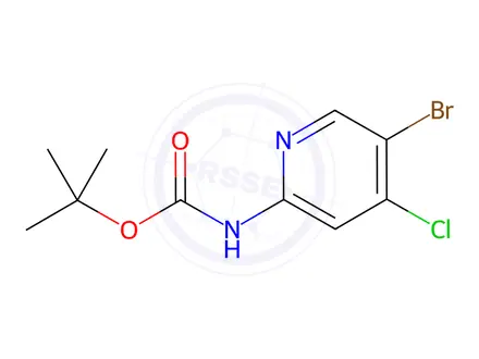 Chemical structure of tert-Butyl (5-bromo-4-chloropyridin-2-yl)carbamate