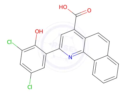 Chemical structure of 2-(3,5-Dichloro-2-hydroxyphenyl)-benzo[h]quinoline-4-carboxylic Acid