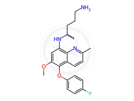 Chemical structure of N4-(5-(4-Fluorophenoxy)-6-methoxy-2-methylquinolin-8-yl)pentane-1,4-diamine fumarate
