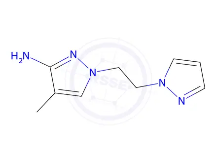 Chemical structure of 1-(2-(1h-Pyrazol-1-yl)ethyl)-4-methyl-1h-pyrazol-3-amine