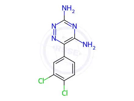 Chemical structure of 6-(3,4-Dichlorophenyl)-1,2,4-triazine-3,5-diamine