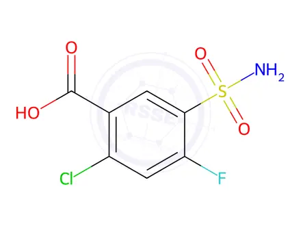 Chemical structure of 2-Chloro-4-fluoro-5-sulfamoylbenzoic acid