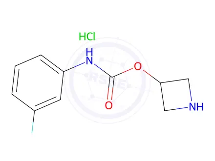 Chemical structure of Azetidin-3-yl (3-fluorophenyl)carbamate hydrochloride