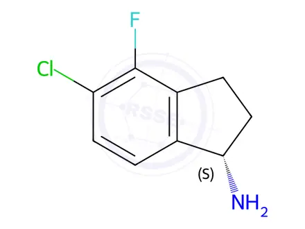 Chemical structure of (S)-5-chloro-4-fluoro-2,3-dihydro-1H-inden-1-amine