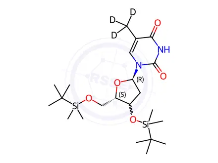 Chemical structure of 3',5'-Bis-O-(tert-butyldimethylsilyl)thymidine-d3
