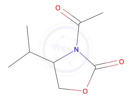 Chemical structure of 2-Oxazolidinone, 3-acetyl-4-(1-methylethyl)-(9CI)