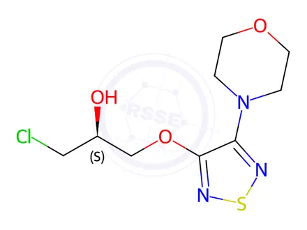 Chemical structure of (2S)-1-Chloro-3-[[4-(4-morpholinyl)-1,2,5-thiadiazol-3-yl]oxy]-2-propanol
