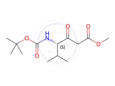 Chemical structure of (S)-4-(BOC-AMINO)-5-METHYL-3-OXO-HEXANOIC ACID METHYL ESTER