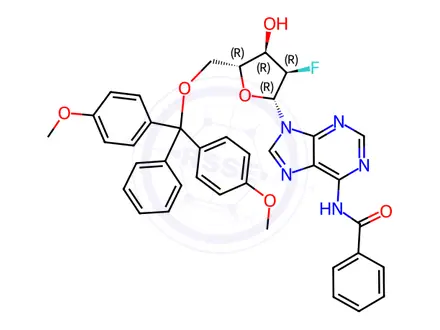 Chemical structure of DMT-2'-F-Bz-dA