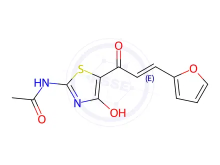 Chemical structure of N-(5-(3-(Furan-2-yl)acryloyl)-4-hydroxythiazol-2-yl)acetamide