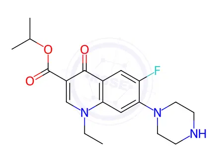 Chemical structure of Isopropyl 1-ethyl-6-fluoro-4-oxo-7-(piperazin-1-yl)-1,4-dihydroquinoline-3-carboxylate