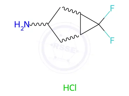 Chemical structure of 6,6-difluorobicyclo[3.1.0]hexan-3-amine hydrochloride