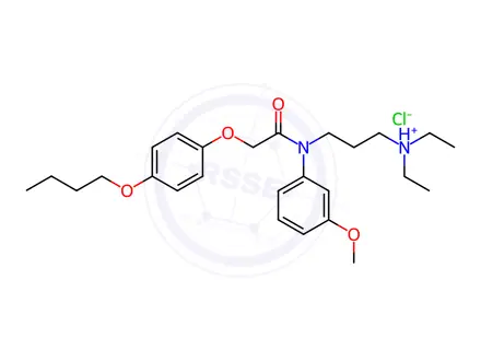Chemical structure of Acetamide, N-(m-anisyl)-2-(p-butoxyphenoxy)-N-(3-(diethylamino)propyl)-, hydrochloride