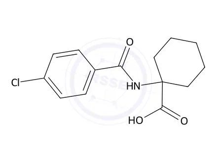 Chemical structure of 1-(4-Chlorobenzamido)cyclohexane-1-carboxylic acid
