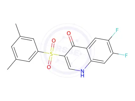 Chemical structure of 3-(3,5-Dimethylbenzenesulfonyl)-6,7-difluoro-1,4-dihydroquinolin-4-one