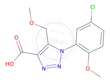 Chemical structure of 1-(5-chloro-2-methoxyphenyl)-5-(methoxymethyl)-1H-1,2,3-triazole-4-carboxylic acid