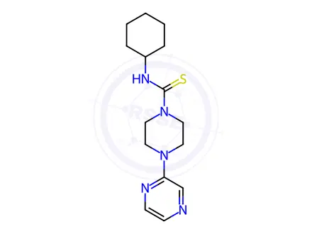 Chemical structure of N-Cyclohexyl-4-(pyrazin-2-yl)piperazine-1-carbothioamide