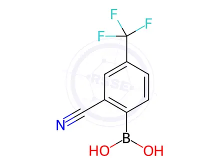 Chemical structure of 2-Cyano-4-(trifluoromethyl)phenylboronic Acid