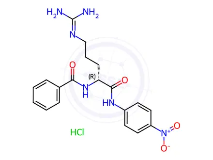 Chemical structure of Benzoyl-D-arginine 4-Nitroanilide Hydrochloride