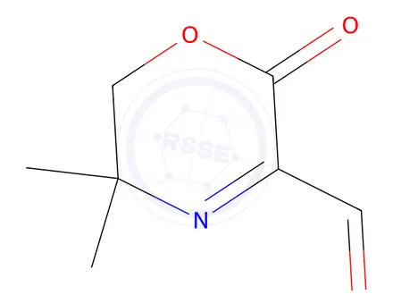 Chemical structure of 2H-1,4-Oxazine-3-carboxaldehyde, 5,6-dihydro-5,5-dimethyl-2-oxo-(9CI)