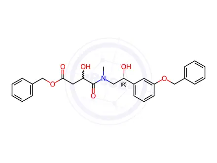 Chemical structure of 3-Hydroxy-4-[[(2R)-2-hydroxy-2-[3-(phenylmethoxy)phenyl]ethyl]methylamino]-4-oxobutanoic acid phenylmethyl ester