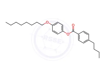 Chemical structure of 4-N-Butylbenzoic Acid 4’-N-octyloxyphenyl Ester