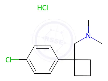 Chemical structure of 1-(1-(4-Chlorophenyl)cyclobutyl)-N,N-dimethylmethanamine Hydrochloride