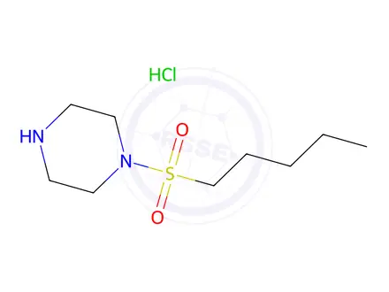 Chemical structure of 1-(Pentane-1-sulfonyl)piperazine hydrochloride
