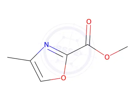 Chemical structure of 2-Oxazolecarboxylic acid, 4-methyl-, methyl ester