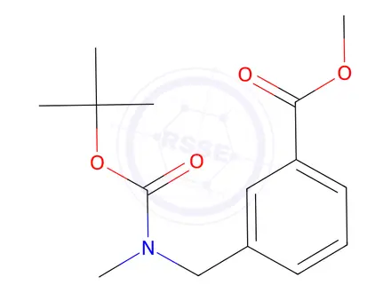 Chemical structure of Methyl 3-(((tert-butoxycarbonyl)(methyl)amino)methyl)benzoate