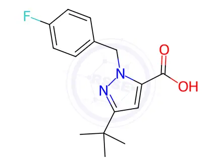 Chemical structure of 3-(TERT-BUTYL)-1-(4-FLUOROBENZYL)-1H-PYRAZOLE-5-CARBOXYLIC ACID