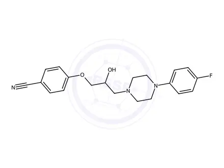 Chemical structure of 4-(3-(4-(4-Fluorophenyl)piperazin-1-yl)-2-hydroxypropoxy)benzonitrile