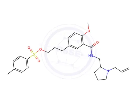 Chemical structure of 3-(3-(((1-Allylpyrrolidin-2-yl)methyl)carbamoyl)-4-methoxyphenyl)propyl 4-methylbenzenesulfonate