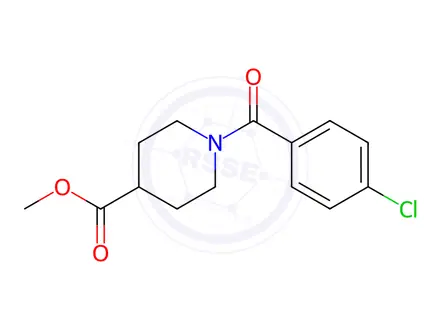 Chemical structure of methyl 1-(4-chlorobenzoyl)-4-piperidinecarboxylate
