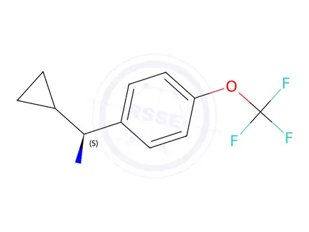 Chemical structure of (S)-cyclopropyl(4-(trifluoromethoxy)phenyl)methanamine